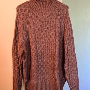 Rose pink turtle neck pullover sweater